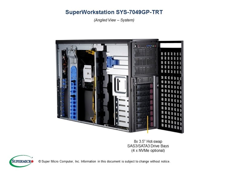 Supermicro GPU SuperWorkstation SYS-7049GP-TRT 4Gpu Destekli iş istasyonu