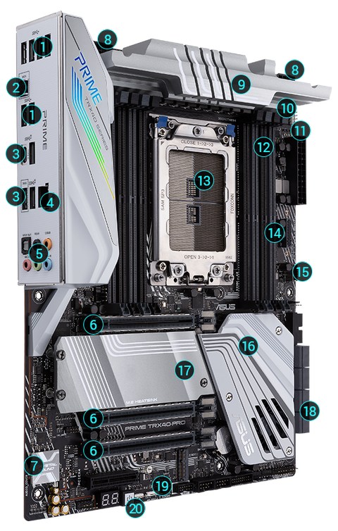 ASUS PRIME TRX40-PRO AMD TRX40 STRX4  8X DDR4 4400 3XM2 USB3.1 AURA RGB ATX